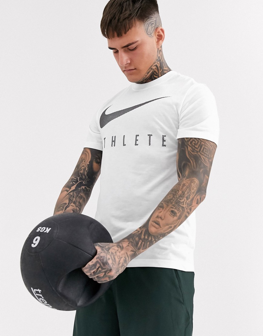 Nike Training - Athlete - T-shirt con logo Nike bianca-Bianco