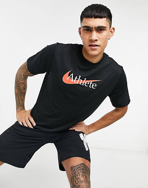 Are familiar Living room Incident, event Nike Training athlete t-shirt in black | ASOS