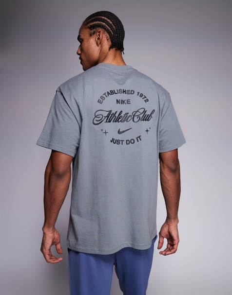 Nike Training Athletic Club graphic back print t-shirt in grey - view 1