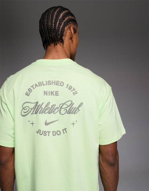 Nike Training Athletic Club graphic back print t-shirt in lime green