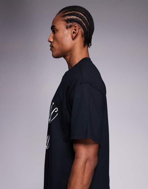 Nike Training Athletic Club script graphic logo t-shirt in black, 4 of 5