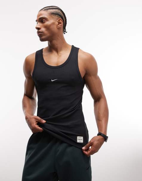 Nike Training - Athletic Club - Sort ribstrikket overdel - view 1