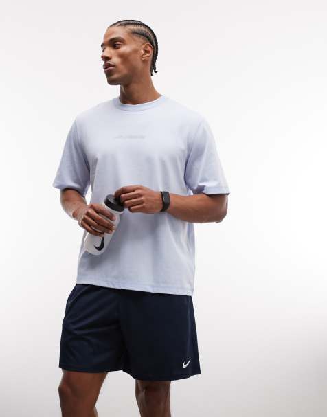 Nike Training Athletic Club t-shirt z perforowanym logo script w kolorze niebieskim - view 1