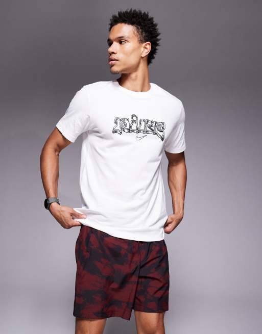 Nike Training back print graphic t-shirt in white, 3 of 5