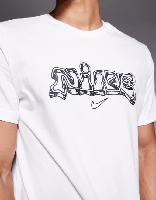 Nike Training back print graphic t-shirt in white, 5 of 5