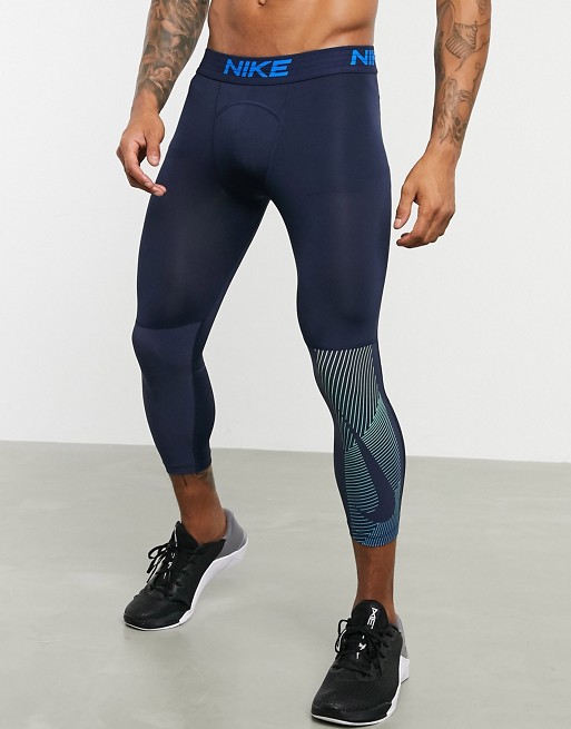 Nike Training baselayer tights in navy