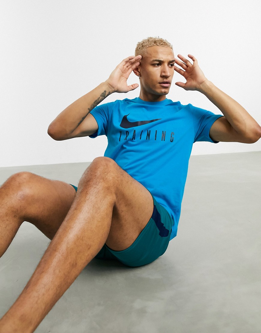 Nike Training – Blå t-shirt med logga