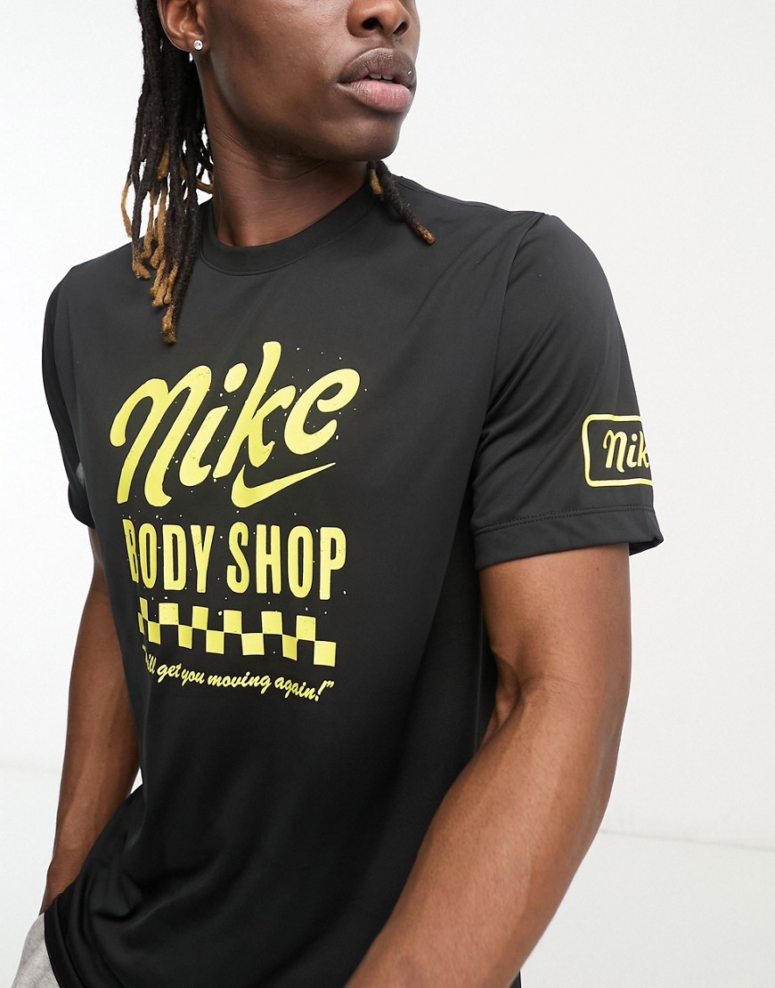 nike training - body shop dri-fit - svart t-shirt-svart/a