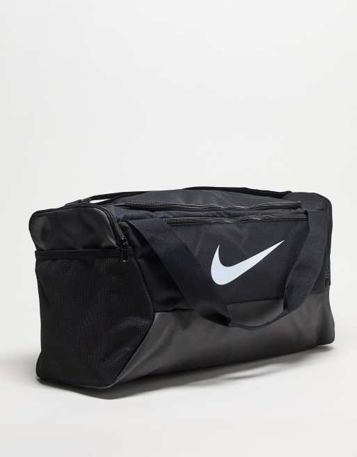 Nike Training Brasilia 9.5 small Swoosh printed holdall bag in black