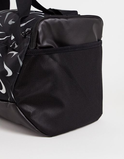 Nike Training Brasilia 9.5 small Swoosh printed holdall bag in black