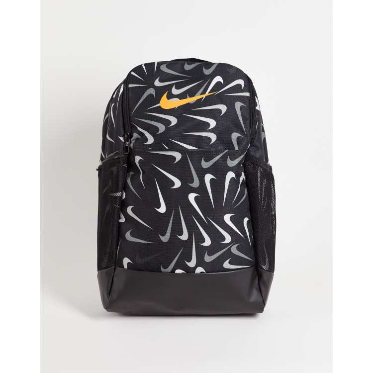 Nike Brasilia 9.0 Check All Over Print Training Black White Backpack  BA6039-010