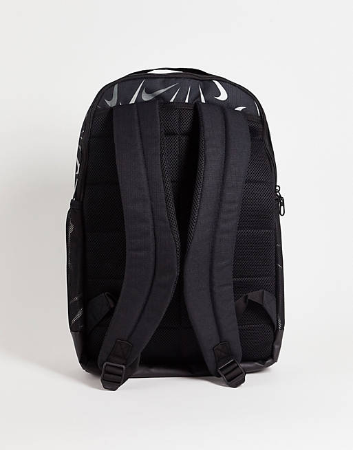 Men Nike Training Brasilia 95 Swoosh printed backpack in black 