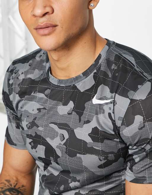 Nike Training Camo Dri-FIT printed t-shirt in dark grey ASOS