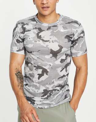 Nike Training Camo Dri-FIT printed t-shirt in grey