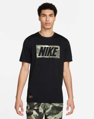 Nike Training camo graphic t-shirt in black