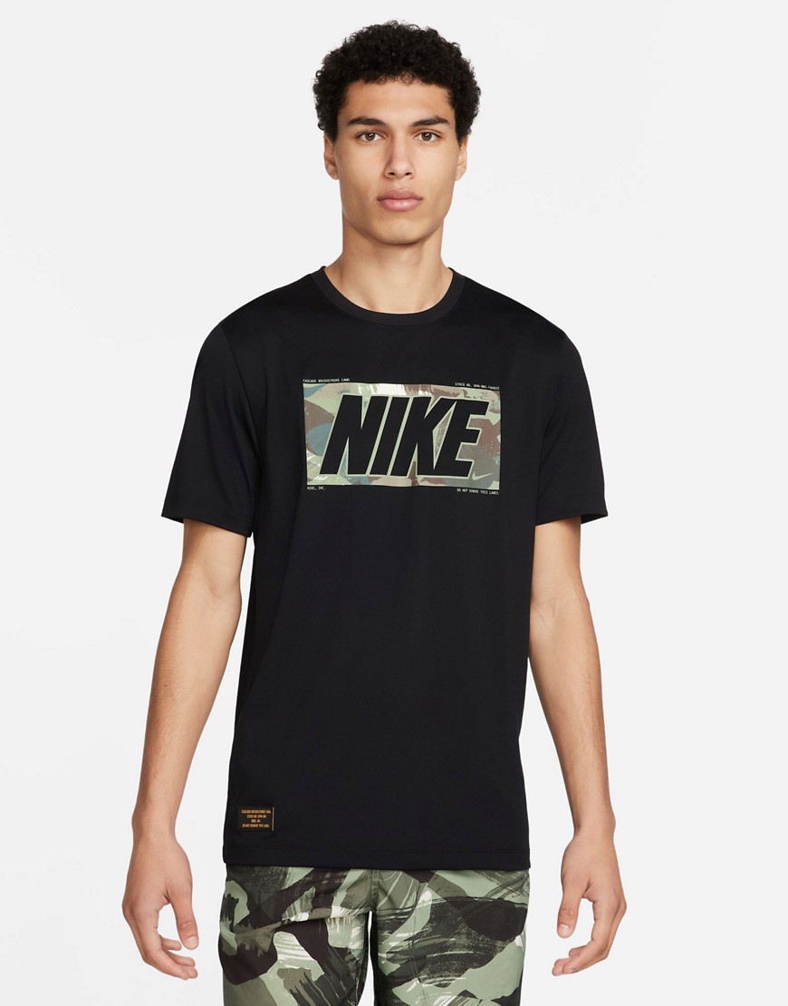 Nike Training camo graphic t-shirt in black