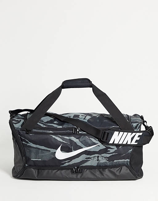 Nike Training camo holdall bag in black