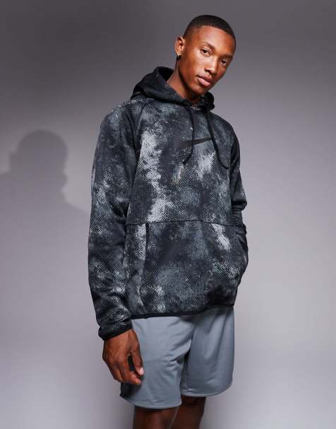 Nike Training camo print hoodie in black - view 1