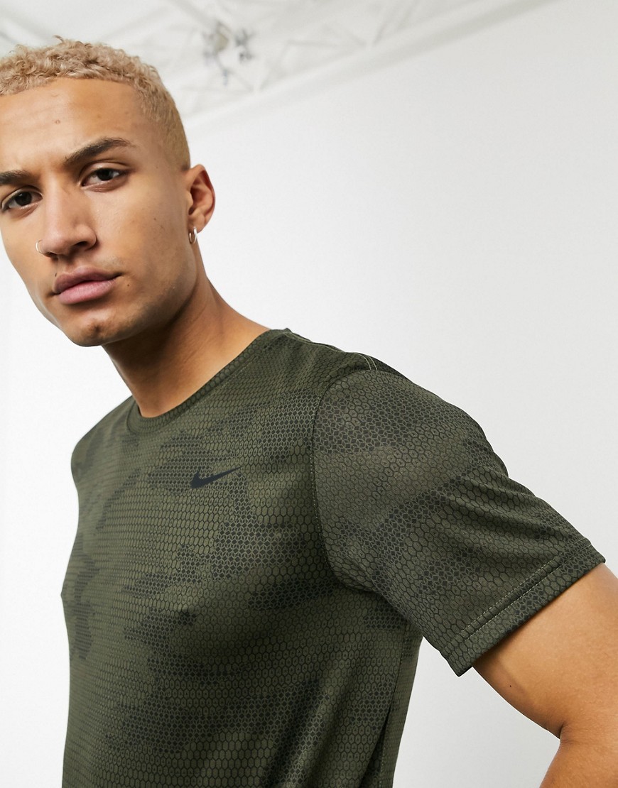 Nike Training Camo t-shirt in green