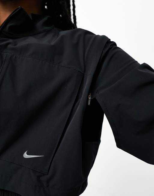 Nike Sportswear Collection crop track jacket in black