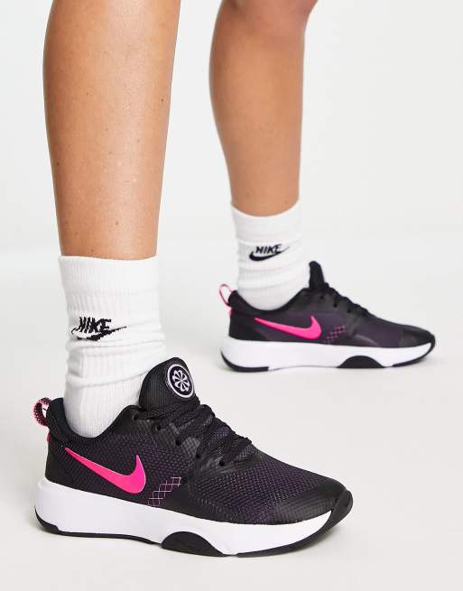 Supermercado Alarmante Dos grados Nike Training City Rep TR sneakers in black/hyper pink | ASOS