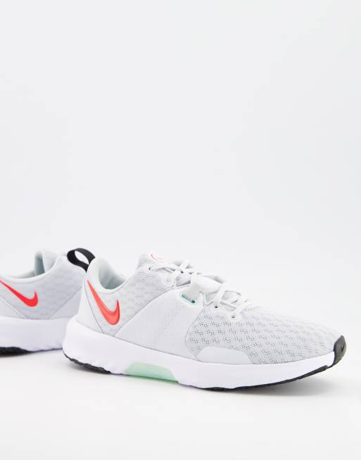 Nike Training City Trainer 3 in light grey and red ASOS