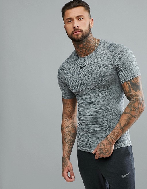 Nike Training Compression T-Shirt In Heather AH2653-010 | ASOS