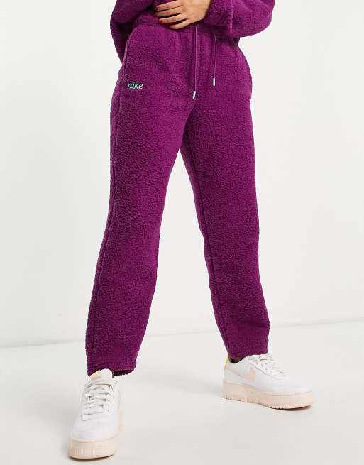 Nike Sweatpants Womens S Small Purple Bootcut Ankle Zip Drawstring  Athleisure