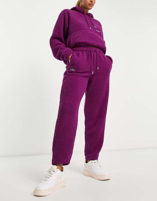 Nike Sweatpants Womens S Small Purple Bootcut Ankle Zip Drawstring