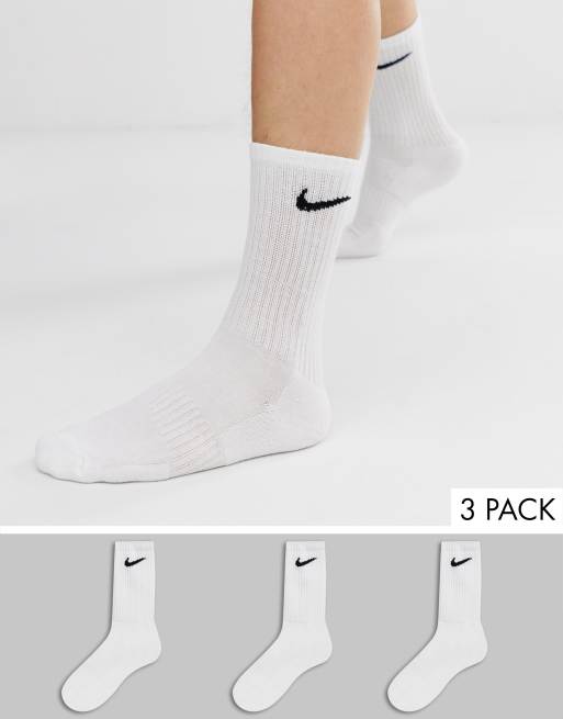 Voorwaarde voor mij vrijdag Nike Training crew neck lightweight socks 3 pack in white | ASOS