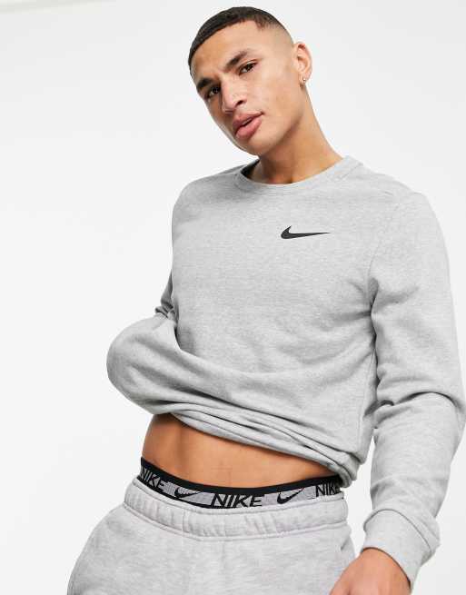 Nike swoosh crew neck sweat in grey sale