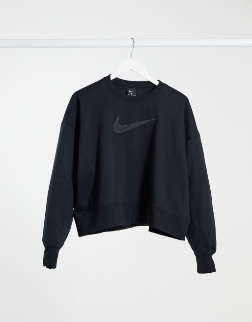 Nike Training crew neck sweatshirt with swoosh logo in black | ASOS