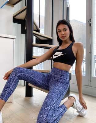 Nike Training cropped one tight in leopard print-Multi