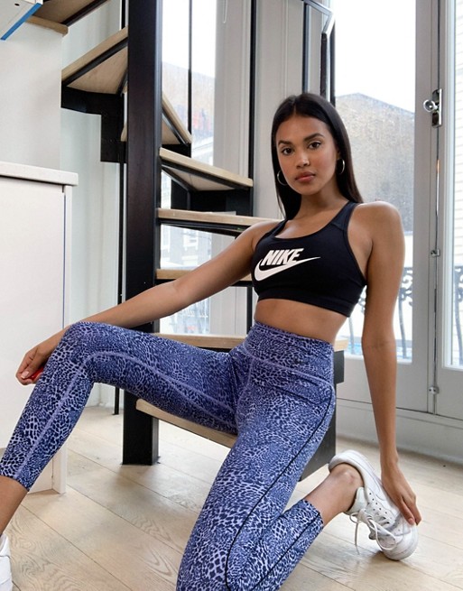 Nike Training cropped one tight in leopard print