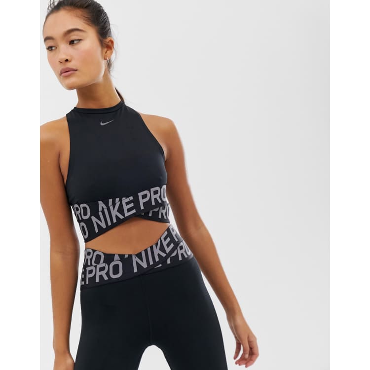 Nike Training Crossover Crop Top In Black