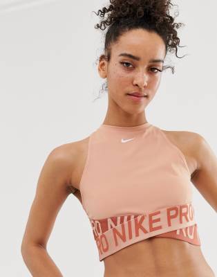 nike pro training cross over cropped tank