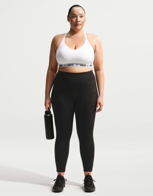 Nike Training Curve brassière de sport à maintien léger, avec coques et bretelles ajustables, blanche, 4 de 4