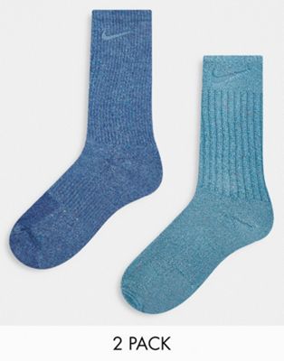 Nike Training Cushioned Everyday marl socks in blue