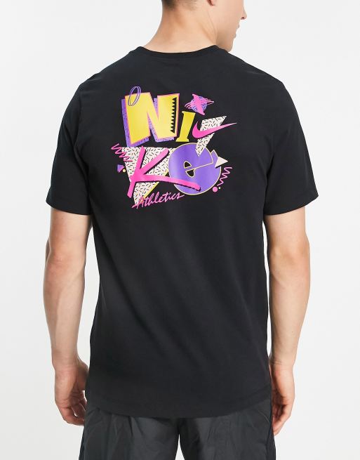 Nike Training – Czarny T-shirt z grafiką na plecach w stylu lat 90.