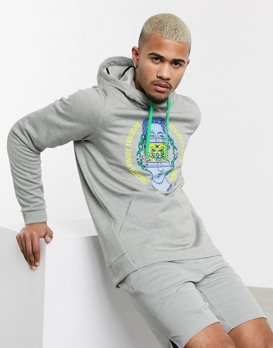Nike Training David and Goliath thermo hoodie in grey