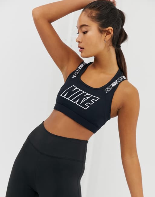 Nike Training Double Strap Bra In Black