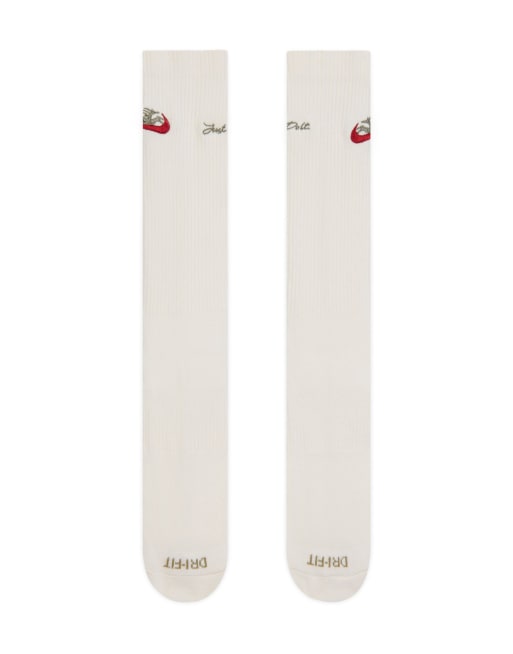 Nike Training dragon embroidered socks in cream and red, 3 of 4