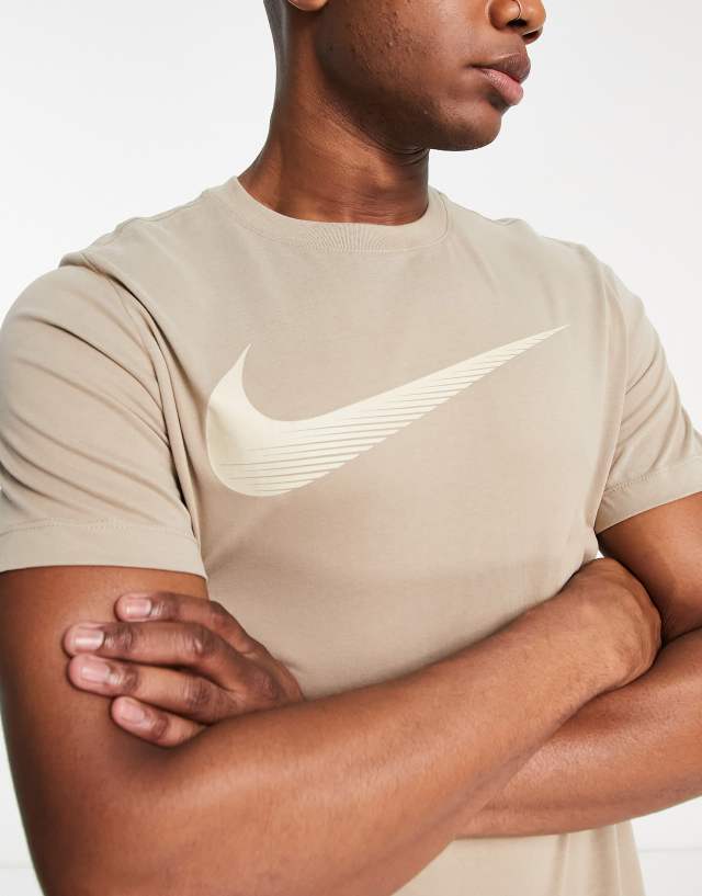 Nike Training Dri-FIT 2yr Swoosh logo t-shirt in beige