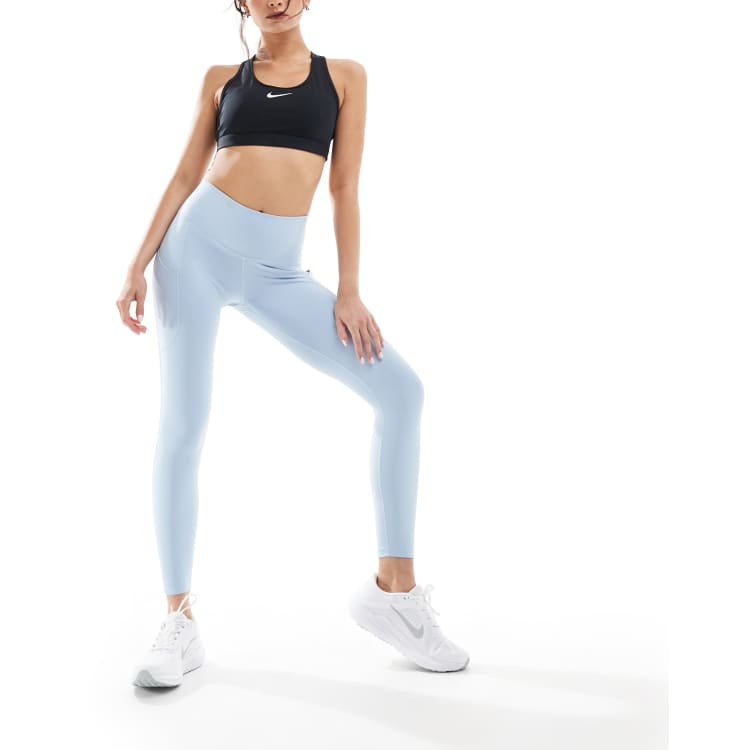Nike Training Dri Fit 7 8 leggings in light blue ASOS