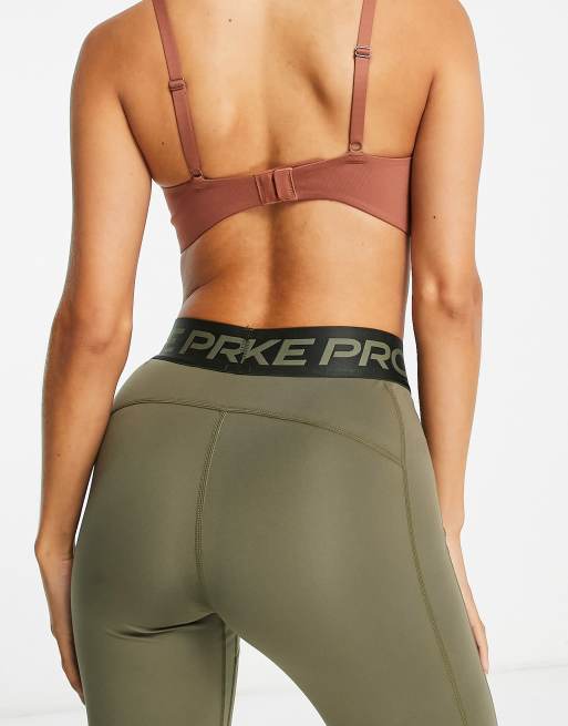 Brown Nike Pro Training Dri-FIT Tights