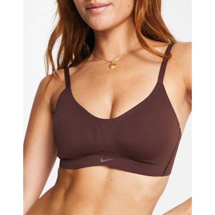 Nike Alate Solo Light-Support Non-Padded Longline Sports Bra 'Oil Green/Iron  Grey' - DX1970-386