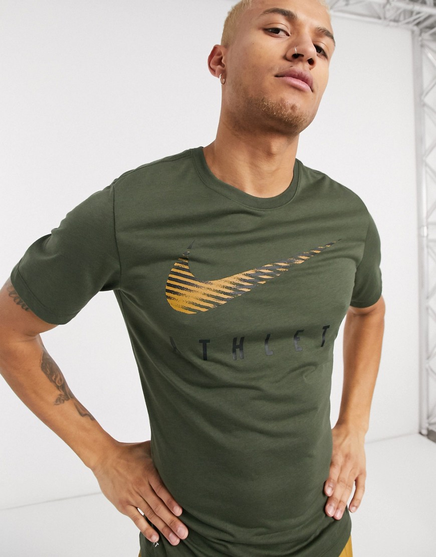 Nike Training Dri-Fit athlete t-shirt in khaki-Green