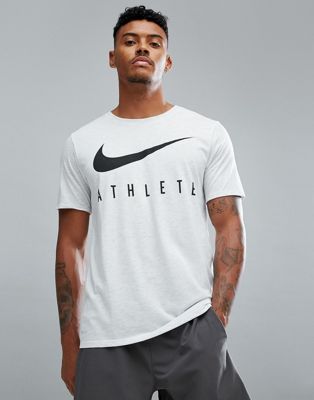 Nike Training Dri-FIT athlete t-shirt in white marle 739420-051-Grey