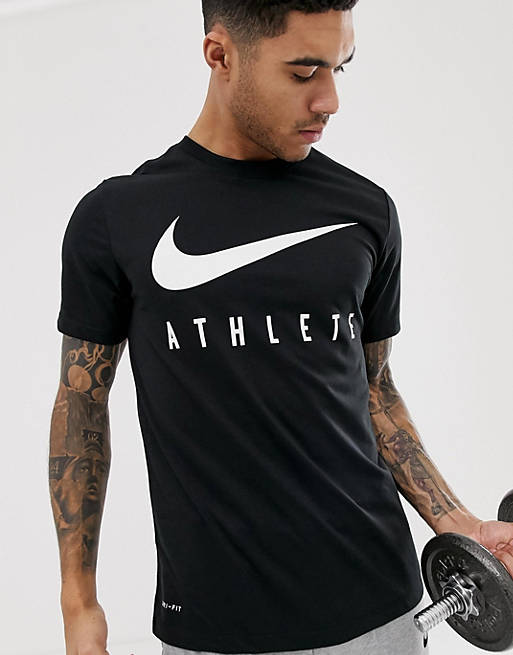 zak Certificaat geweer Nike - Training Dri-FIT athlete - T-shirt in zwart | ASOS