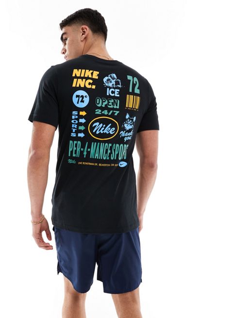 Nike Training Dri-Fit back print t-shirt in black